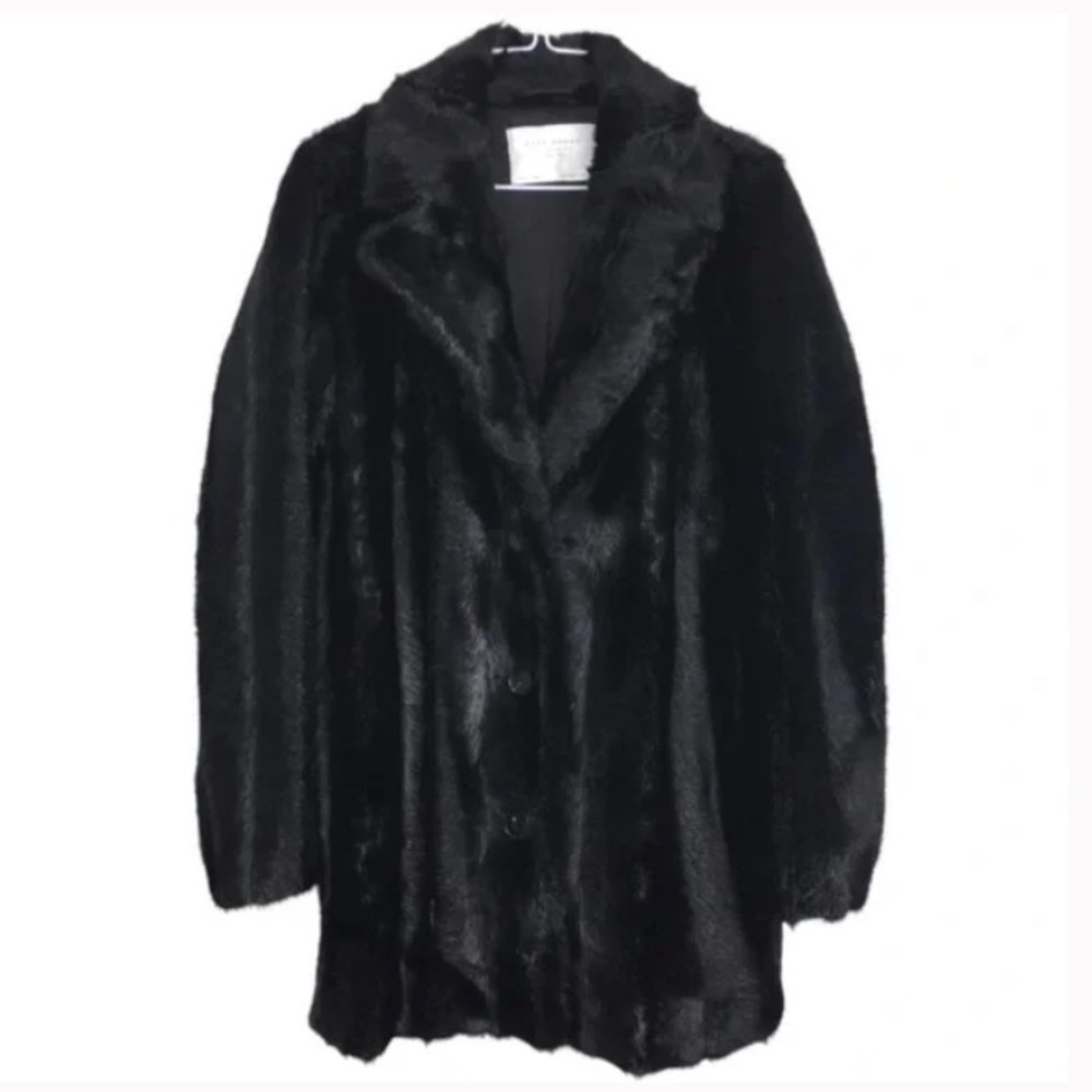 Zara Faux Fur Jacket Black